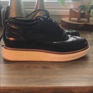 Jeffery Campbell patent leather platform loafers